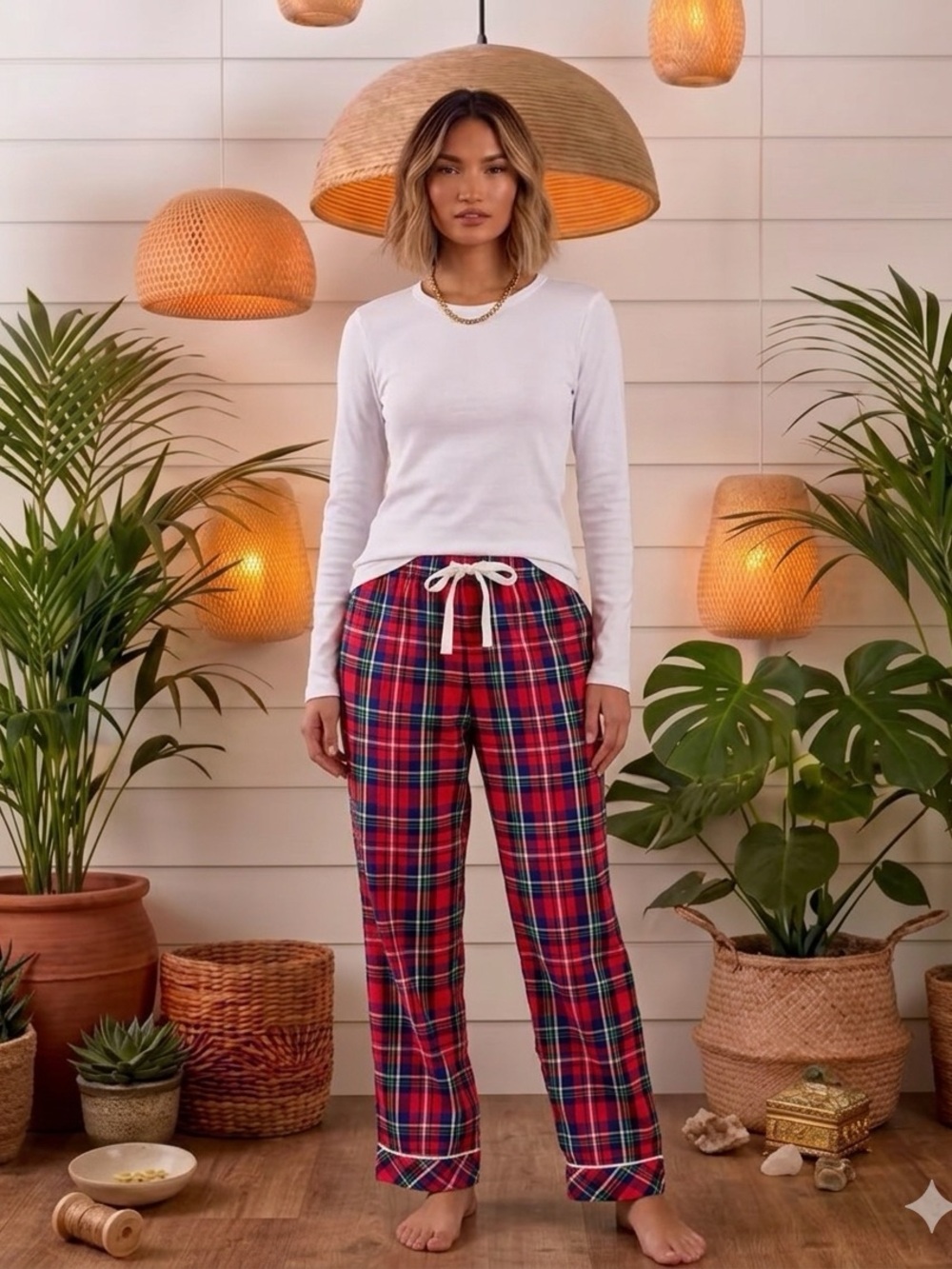 Victoria’s Secret Plaid Bow Tie PJ Pants